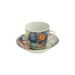 TOBACCO LEAF TEA CUP AND SAUCER