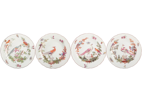 CHELSEA BIRD RIM SOUPS SET OF 4