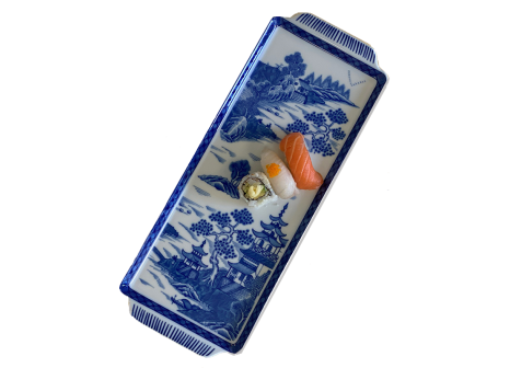 BLUE CANTON SANDWICH TRAY