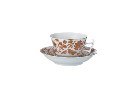 SACRED BIRD & BUTTERFLY  TEA CUP & SAUCER