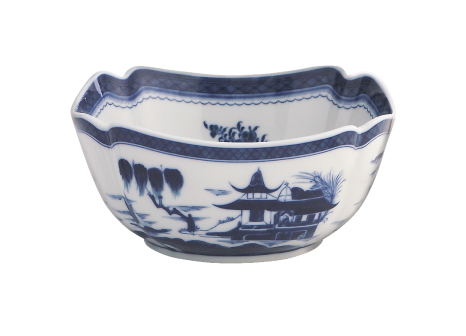 BLUE CANTON  SQUARE BOWL,LARGE