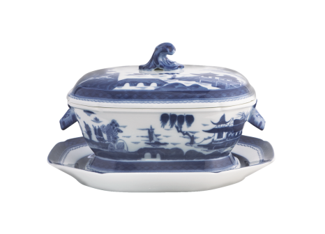 BLUE CANTON OCTAGONAL TUREEN ONLY