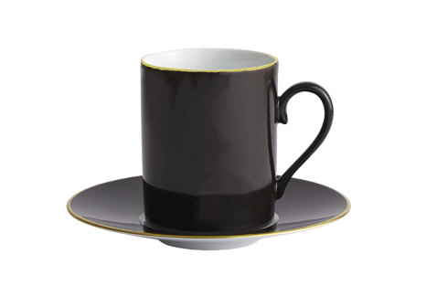 LEXINGTON BLACK TALL CUP & SAUCER