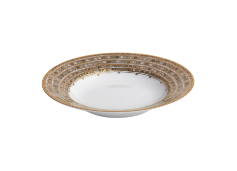 SYRACUSE TAUPE FRENCH RIM SOUP PLATE