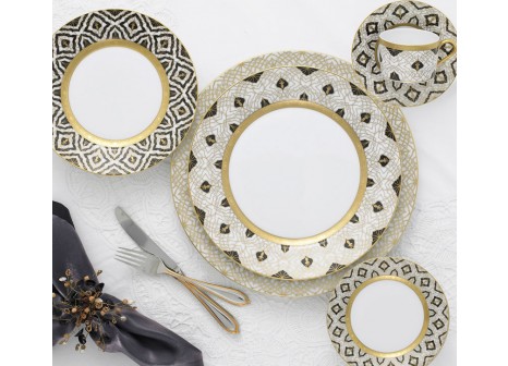 FARAHNAZ BLACK 5 PIECE PLACE SETTING
