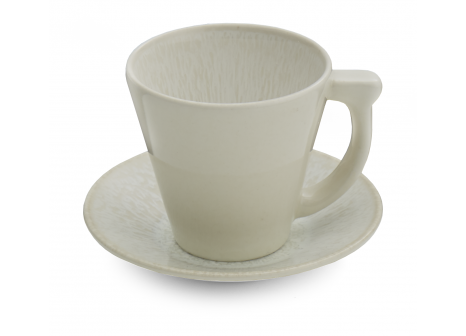 VUELTA WHITE PEARL COFFEE CUP & SAUCER