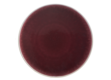 CANAPE PLATE EGGPLANT & WHITE S/4