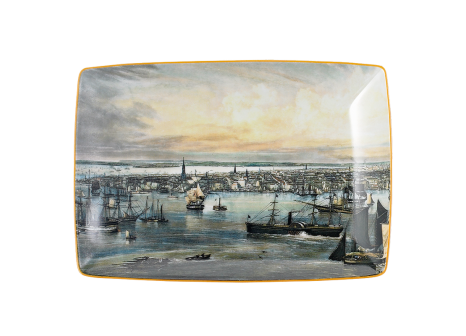 NEW YORK HARBOR RECTANGULAR TRAY, LARGE