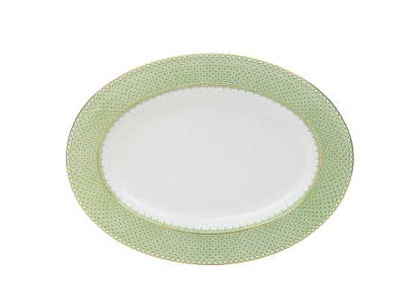 APPLE GREEN LACE OVAL PLATTER