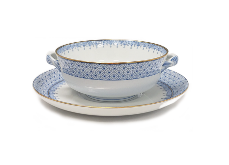 CORNFLOWER LACE CREAM SOUP & SAUCER
