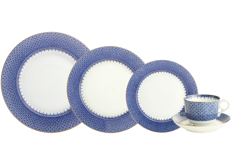 BLUE LACE 5PC PLACE SETTING