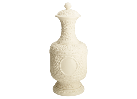 MEDALLION GREEK KEY VASE WITH COVER